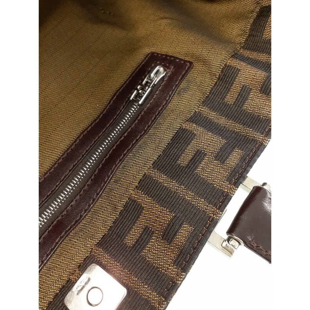 Fendi Bag Zucca Brown Leather Shoulder - Picture 6 of 9
